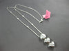 LARGE 2.47CT DIAMOND 18KT WHITE GOLD MULTI SHAPE INVISIBLE DOUBLE HEART NECKLACE