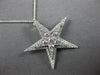 ESTATE LARGE .87CT DIAMOND 18KT WHITE GOLD 3D DOUBLE STAR FUN FLOATING PENDANT