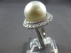 EXTRA LARGE 1.03CT DIAMOND & AAA SOUTH SEA PEARL 18KT WHITE GOLD ENGAGEMENT RING