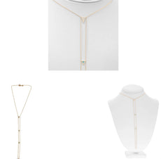 .20CT DIAMOND & AAA TURQUOISE 14KT ROSE GOLD 3D TRIANGULAR LARIAT LOVE NECKLACE