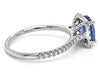 2.32CT DIAMOND & AAA SAPPHIRE 18K WHITE GOLD 3D CUSHION & ROUND SQUARE HALO RING