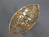LARGE .96CT DIAMOND 14K ROSE GOLD OPEN FILIGREE DOUBLE HEART MARQUISE SHAPE RING