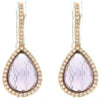 ESTATE 3.67CT DIAMOND & AAA AMETHYST 14K ROSE GOLD 3D TEAR DROP HANGING EARRINGS