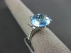 ANTIQUE 7.54CTW AAA EXTRA FACET BLUE TOPAZ & DIAMOND 14K WHITE GOLD HEART RING