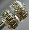 ESTATE WIDE 1.20CT WHITE & CHOCOLATE FANCY DIAMOND 14K WHITE GOLD EARRINGS 22345