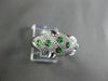 ESTATE LARGE .92CT DIAMOND TSAVORITE & RUBY 14KT WHITE GOLD 3D HAPPY TIGER RING
