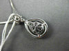 ANTIQUE .60CT ROUND DIAMOND 18KT WHITE GOLD PEAR SHAPE FLORAL DROP PENDANT CHAIN