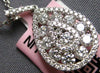 LARGE .77CT DIAMOND 14KT WHITE GOLD ROUND CLUSTER TEAR DROP FUN FLOATING PENDANT