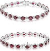 ESTATE 14.53CT DIAMOND & AAA RUBY PLATINUM OVAL & ROUND CLASSIC TENNIS BRACELET