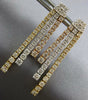ESTATE LARGE 2.88CT DIAMOND 18KT TRI COLOR GOLD GRADUATING BAR HANGING EARRINGS
