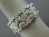 ESTATE WIDE .33CT DIAMOND 14K WHITE GOLD OPEN FILIGREE MILGRAIN ANNIVERSARY RING