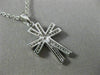 ANTIQUE .35CT DIAMOND 14KT WHITE GOLD CLASSIC 3 DIMENSIONAL CROSS PENDANT #12340