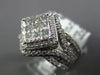 LARGE 1.50CT DIAMOND 14K WHITE GOLD ROUND & PRINCESS SQUARE HALO ENGAGEMENT RING
