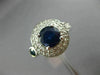 ESTATE WIDE 3.06CT DIAMOND & SAPPHIRE 14K WHITE GOLD DOUBLE HALO ENGAGEMENT RING
