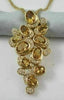 ANTIQUE LARGE 18KT YELLOW GOLD DIAMOND & CITRINE NECKLACE