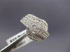 WIDE 1.78CT DIAMOND 18KT WHITE GOLD 3D MULTI ROW DOUBLE SWIRL ANNIVERSARY RING