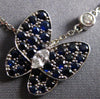 LARGE 1.39CT DIAMOND & AAA SAPPHIRE 14KT WHITE GOLD 3D BUTTERFLY LOVE NECKLACE