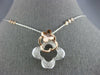 LARGE .78CT DIAMOND 14KT WHITE & ROSE GOLD 3D 4 LEAF CLOVER BY THE YARD NECKLACE