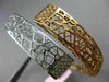 ESTATE WIDE .50CT DIAMOND 14K WHITE & ROSE GOLD 3D OPEN FLEXIBLE BANGLE BRACELET