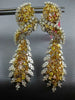 EXTRA LARGE 16.29CT WHITE & MULTI COLOR DIAMOND 18K 2 TONE GOLD HANGING EARRINGS