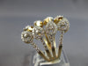 ESTATE LARGE 1.19CT DIAMOND 14KT YELLOW GOLD 3D MULTI LEAF TENSION FLOWER RING