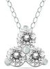.50CT DIAMOND 14K WHITE GOLD 3D CLASSIC 3 STONE TRIANGULAR LOVE FLOATING PENDANT