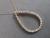 ESTATE LARGE 1.01CT DIAMOND 14KT ROSE GOLD OPEN TEAR DROP FUN FLOATING PENDANT