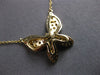 LARGE .56CT WHITE & BLACK DIAMOND 14KT YELLOW GOLD 3D BUTTERFLY LOVE LNECKLACE