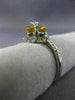 ESTATE 2.64CT DIAMOND & AAA CITRINE 14KT WHITE GOLD CRISS CROSS SQUARE FUN RING