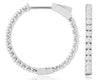 1.0CT DIAMOND 14KT WHITE GOLD 3D CLASSIC ROUND INSIDE OUT HOOP HANGING EARRINGS