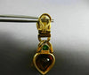 ESTATE LARGE 14.10CT DIAMOND & CITRINE EMERALD 18KT YELLOW GOLD HANGING EARRINGS