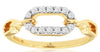 ESTATE .21CT DIAMOND 14KT WHITE AND YELLOW GOLD 3D OPEN OVAL LINK FUN BRACELET