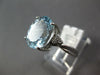 LARGE 3.40CT DIAMOND & AAA AQUAMARINE 14KT WHITE GOLD CLASSIC OVAL & ROUND RING