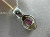 ESTATE .85CT DIAMOND & PINK SAPPHIRE 14KT WHITE GOLD SEMI BEZEL X LOVE PENDANT
