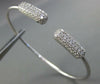 1.25CT DIAMOND 14KT WHITE GOLD 3D RECTANGULAR PAVE FLEXIBLE LOVE BANGLE BRACELET