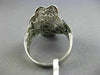ESTATE LARGE 2.72CT WHITE & BLACK DIAMOND 14K WHITE GOLD CRISS CROSS FLOWER RING