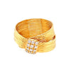 ESTATE LARGE .20CT DIAMOND 18KT YELLOW GOLD CLASSIC CRISS CROSS SQUARE FUN RING