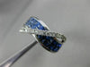 ESTATE WIDE 3.02CT DIAMOND & OMBRE AAA SAPPHIRE 14K WHITE GOLD 3D MULTI ROW RING