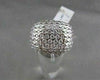 ANTIQUE WIDE 1.66CTW DIAMOND 18KT WHITE FILIGREE PAVE GOLD RING F/G VS/SI