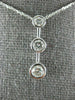 ESTATE .50CT DIAMOND 14KT WHITE GOLD 3 STONE PAST PRESENT FUTURE PENDANT #1718