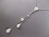 1.27CT DIAMOND 18KT WHITE GOLD FLOWER TEAR DROP LARIAT CHANDELIER LOVE NECKLACE