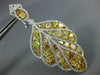 LARGE 11.29CT WHITE & FANCY YELLOW DIAMOND 18K 2 TONE GOLD LEAF HANGING EARRINGS