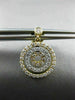 ESTATE .85CT DIAMOND 14K WHITE & YELLOW GOLD 3D CIRCULAR ETOILE HANGING EARRINGS