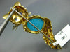 ANTIQUE LARGE 1.85CT AAA SAPPHIRE RUBY TURQUOISE 18K GOLD HAPPY CAT BROOCH #371