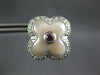 .50CT DIAMOND AAA PINK SAPPHIRE & MOTHER OF PEARL 14K WHITE GOLD EARRINGS #27288
