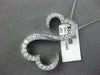 ESTATE 1.36CT DIAMOND 14K WHITE GOLD DOUBLE HEART INFINITY LOVE FLOATING PENDANT