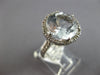 LARGE 5.66CT DIAMOND & AAA AQUAMARINE 14KT WHITE GOLD ROUND HALO ENGAGEMENT RING