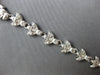 LARGE & LONG 1.5CT DIAMOND 14KT WHITE GOLD 3D DOUBLE HEART FLORAL BRACELET 28191
