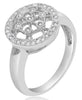 ESTATE .17CT DIAMOND 14KT WHITE GOLD 3D ROUND SNOWFLAKE FILIGREE FLORAL FUN RING