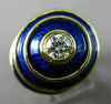ANTIQUE .58CT OLD MINE DIAMOND & BLUE ENAMEL 18K YELLOW GOLD SOLITAIRE RING 1992
